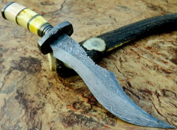 Custom-Handmade-Beautiful-Damascus-Steel-Hunting-Bowie-Knife