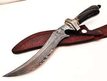 Beautiful-Custom-Handmade-Damascus-Steel-Hunting-Bowie-Knife