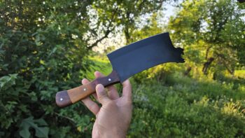 Carbon-Steel-Chef-Kitchen-Cleaver-Knife-Custom-Handmade-Rose-Wood-And-Olive-Wood-Handle