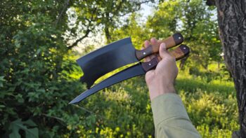 Carbon-Steel-Chef-Kitchen-Cleaver-Knife-Rose-Wood-And-Olive-Wood-Handle