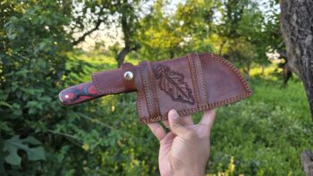 Chef-Cleaver-Kitchen-Knife-With-Leather-Sheath