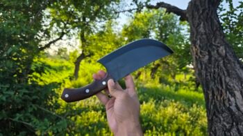Custom-Handmade-Carbon-Steel-Chef-Cleaver-Kitchen-Knife-Rose-Wood-Handle-With-Leather-Sheath