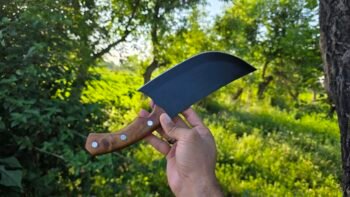 Custom handmade carbon steel chef kitchen cleaver knife