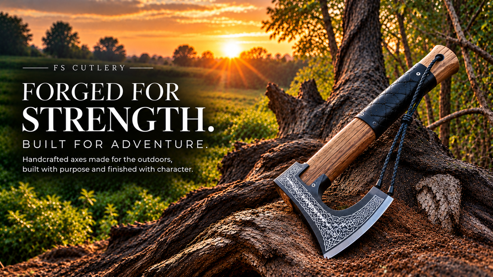 Forged for Strength_ Sunset Axe Advertisement