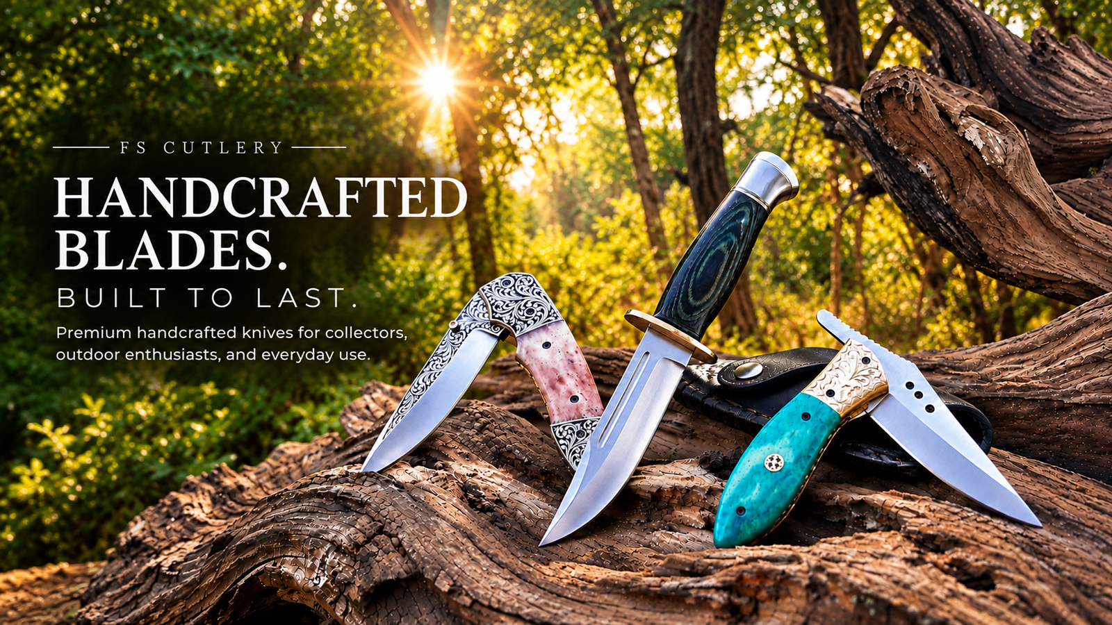 Handcrafted Blades in Golden Forest Light